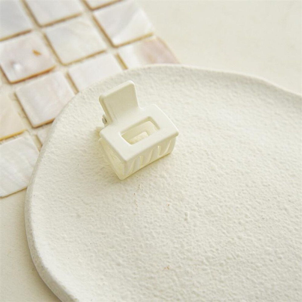 (white) Small Square Hair Claws Frosted Hair Clip Geometry Simple Hairpins Ponytail Clip Crabs Hair Accessories for Women
