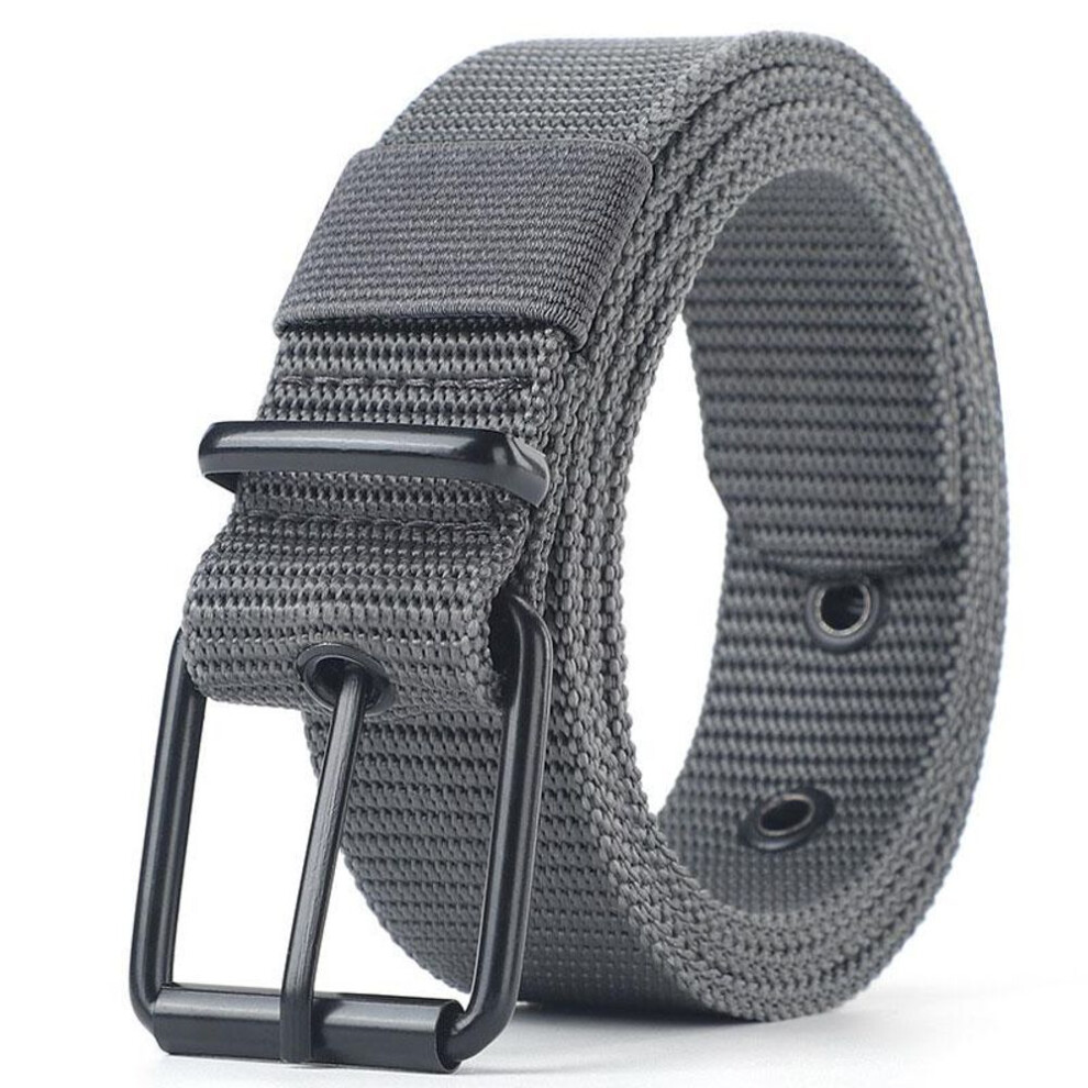 (grey) Men Belt Alloy Buckle Breathable Elastic Belts For Men Cowboy Designer Belt Outdoor Tactical Belt Military Gifts