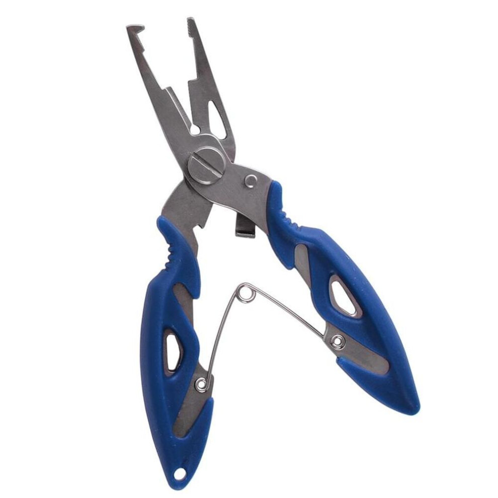 (blue, No Spring Rope) Multifunction Fishing Tools Accessories for Goods Winter Tackle Pliers Vise Knitting Flies Scissors Braid Set Fish Tongs