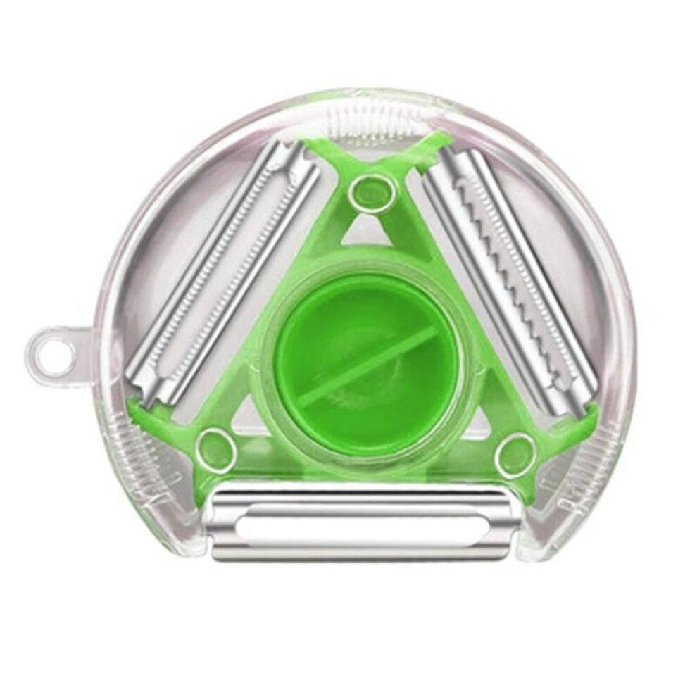 (green) 1pc 3 In 1 Magic Trio Peeler Set Slicer Shredder Peeler Julienne Cutter Multi Peel Blade Zesters Grater Kitchen Tool Accessories
