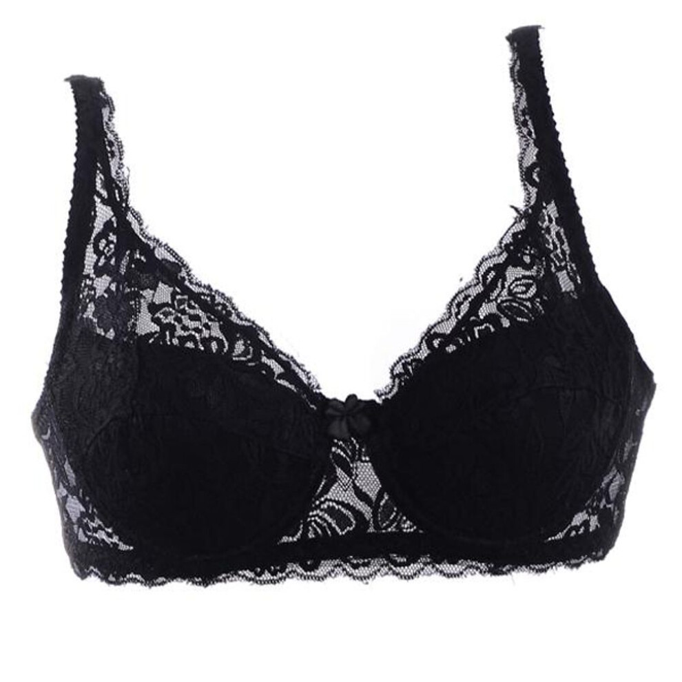 (black, 80B) 2023women Sexy Underwear Lingerie Ultrathin Cotton Lace Bra Deep V Push Up Brassiere Breathable
