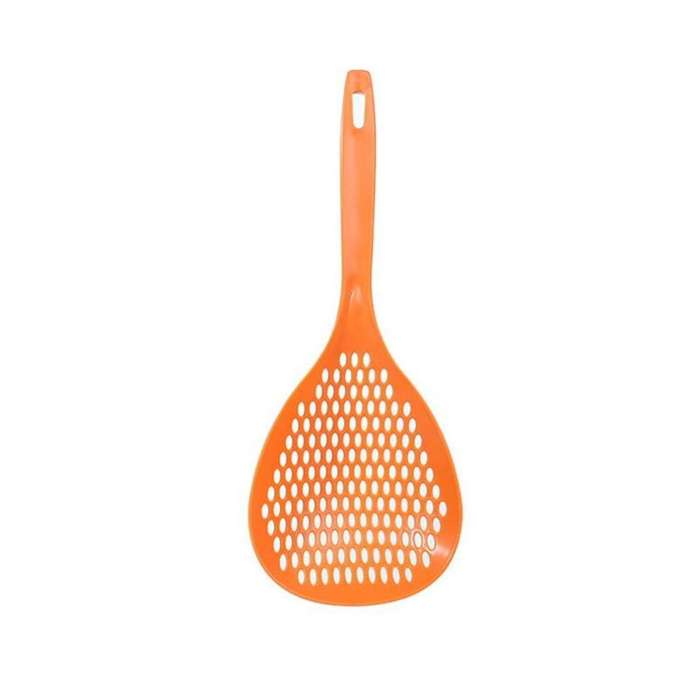 (orange) Large Scoop Colander Strainer, Thermoplastic Skimmer Slotted Spoon Scoop Colander Strainer Shovel, Heat Resistant Cooking Utensils For Kitchen Baking