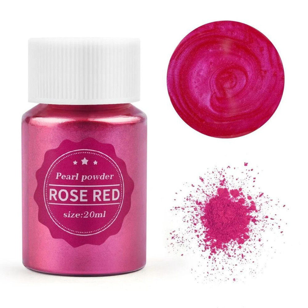 (rose red) 24 Colors 15g Mica Pearl Powder For Epoxy Resin, Soap, Candle, And Jewelry Crafting – Natural Pigment Dye For Diy Projects