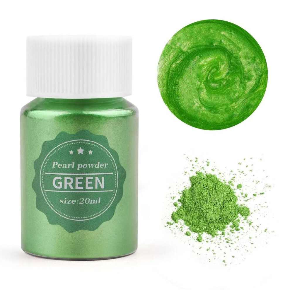 (green) 24 Colors 15g Mica Pearl Powder For Epoxy Resin, Soap, Candle, And Jewelry Crafting – Natural Pigment Dye For Diy Projects