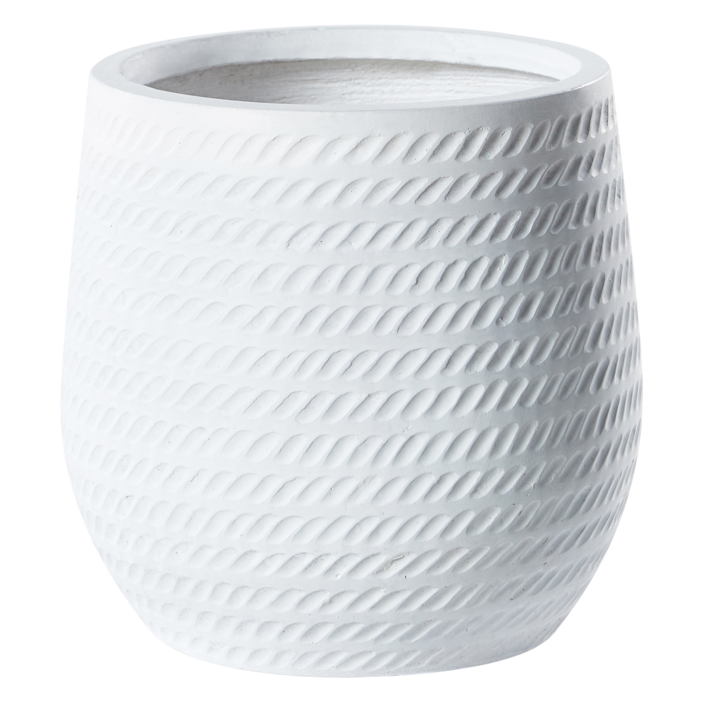 Plant Pot LIVADIA Stone 27 cm Off-White