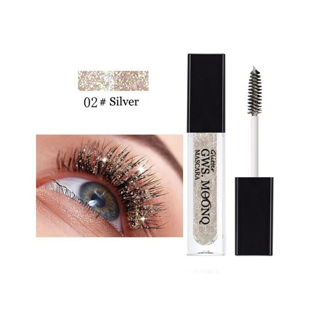 (02) Glitter Diamond Shiny Mascara, Waterproof And Smudge Proof, Curling And Eyelashes Lengthening Makeup Tool