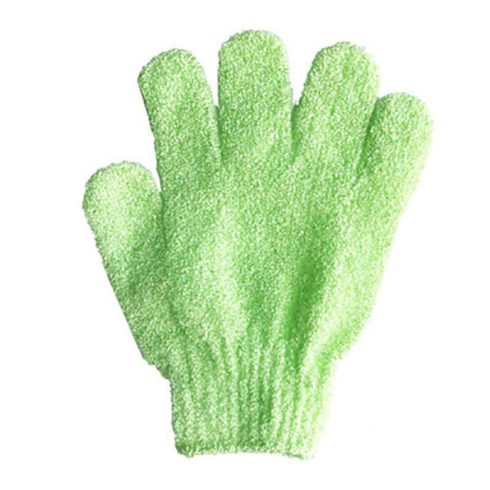 (green) Nylon Shower Bath Exfoliating Mitt Glove Skin Wash Spa Massage Scrub Body Scrubber Cleaner Glove