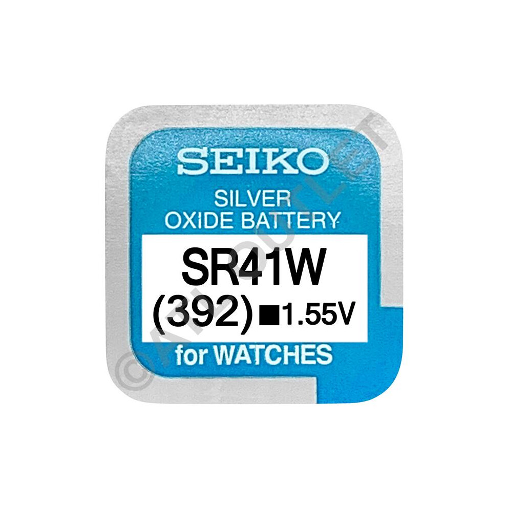 Seiko 392 SR41W 1.55v Silver Oxide, Mercury Free Watch Battery - Made In Japan