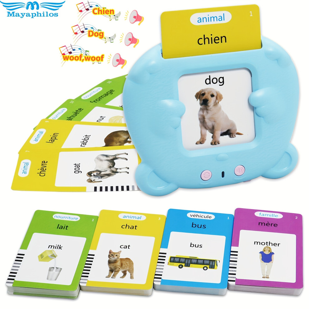 Srj Star (112 Cards 224 Words) Mayaphilos 224 Bilingual French & English Flash Cards, Sensory Speech Hearing Toy