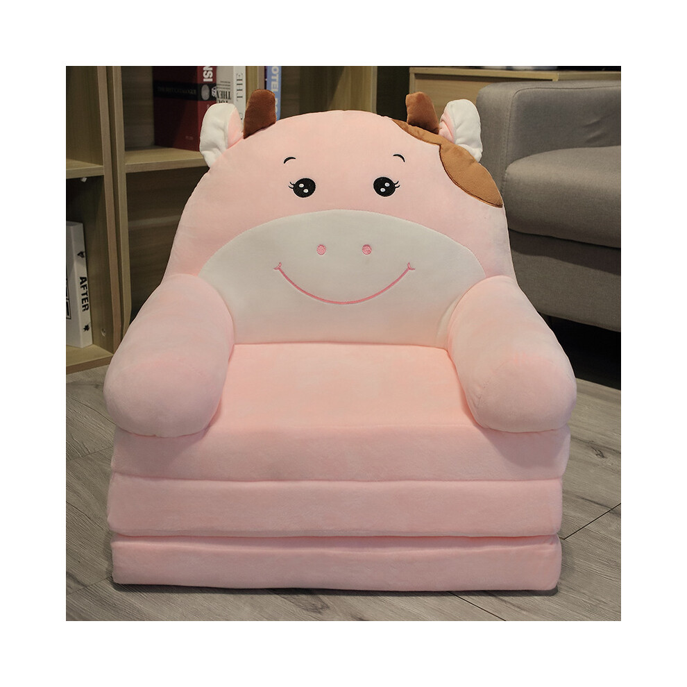 (Pink, Three-layer folding) Comfortable Teenager Foldout Sofa with Pillows - Plush Washable Lounge Chair for Playrooms and Nurseries-image-OPC-PG5FJHC-NEW