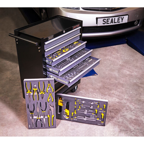 Sealey Sealey Rollcab 8 Drawer with 145pc Tool Kit - Black/Grey AP35TBCOMBO3 1