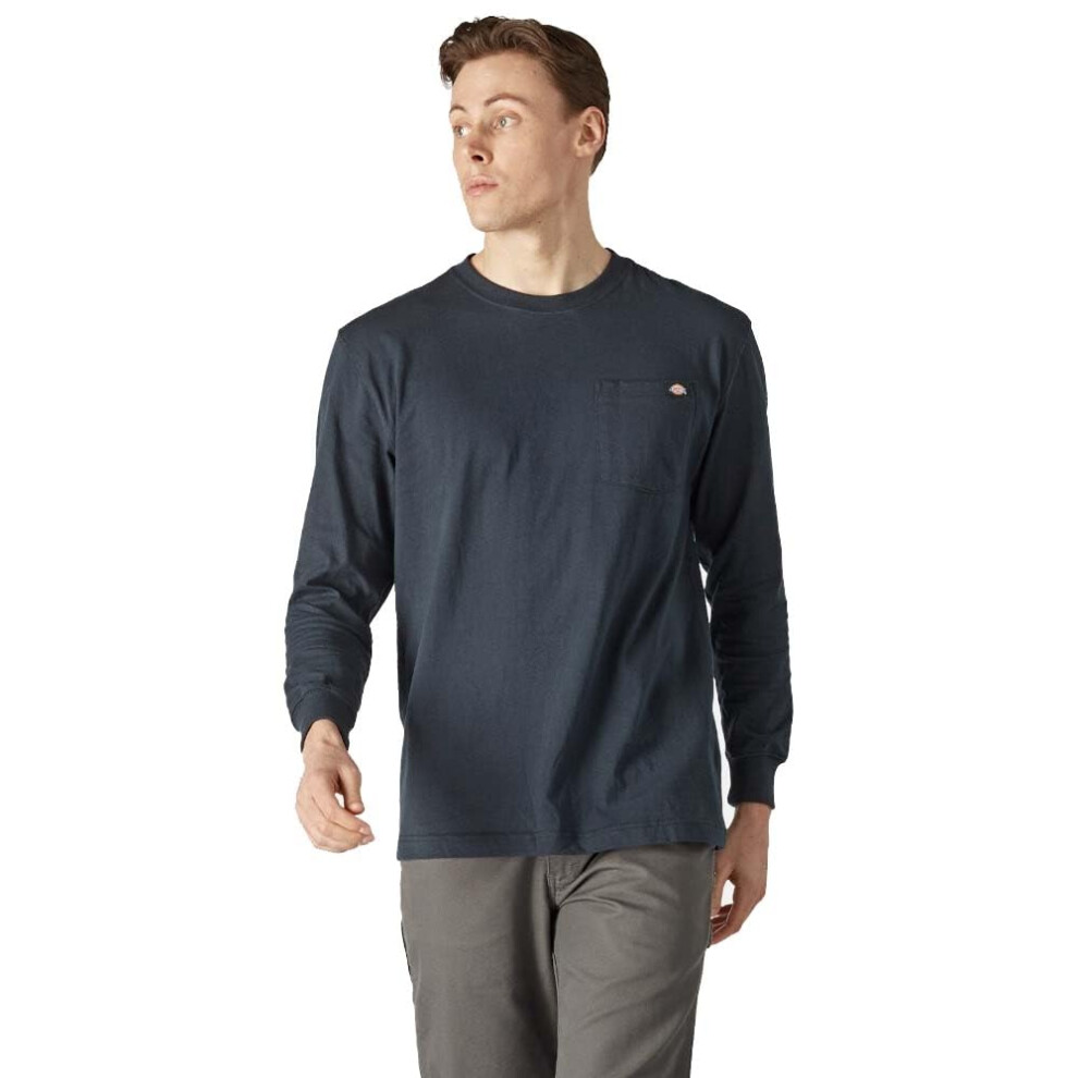 Dickies mens Big & Tall Long-sleeve Heavyweight Crew-neck T-shirt work utility t shirts  Dark Navy  XX-Large Tall US