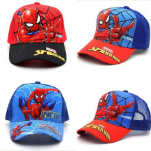 (A, One size) Spiderman Kids Baseball Cap Mesh Snapback Sun Hat For Boys Children