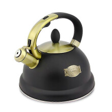 (Black, One size) 3L Whistling Kettle, Stainless Steel Whistling Tea Kettle, Evenly Heating Whistling Kettles With Hot-resistant Handle For Both Gas And induction cooke