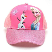 (pink, One size) Snow and Ice Elsa Princess Cartoon Printed baseball cap Girls' Sunscreen Hat
