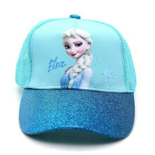 (blue, One size) Snow and Ice Elsa Princess Cartoon Printed baseball cap Girls' Sunscreen Hat