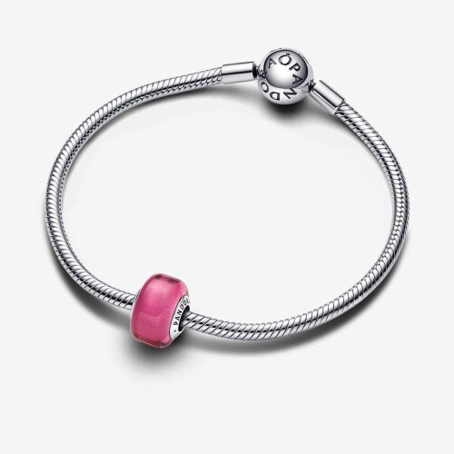 Pandora Mini Pandora charm van roze Murano glas 2