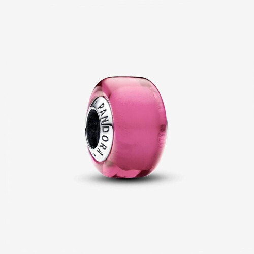 Pandora Mini Pandora charm van roze Murano glas