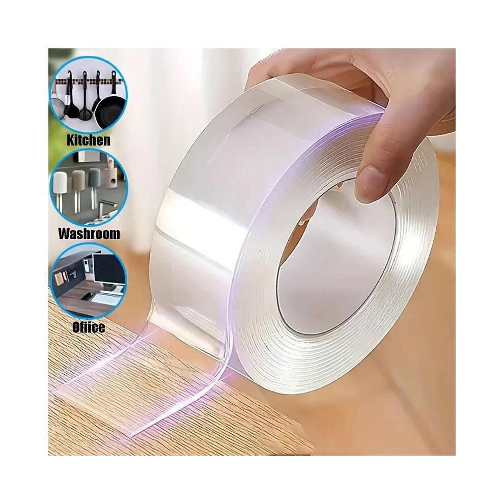 3 Rolls of Heavy Duty Double Sided Tape Reusable Traceless