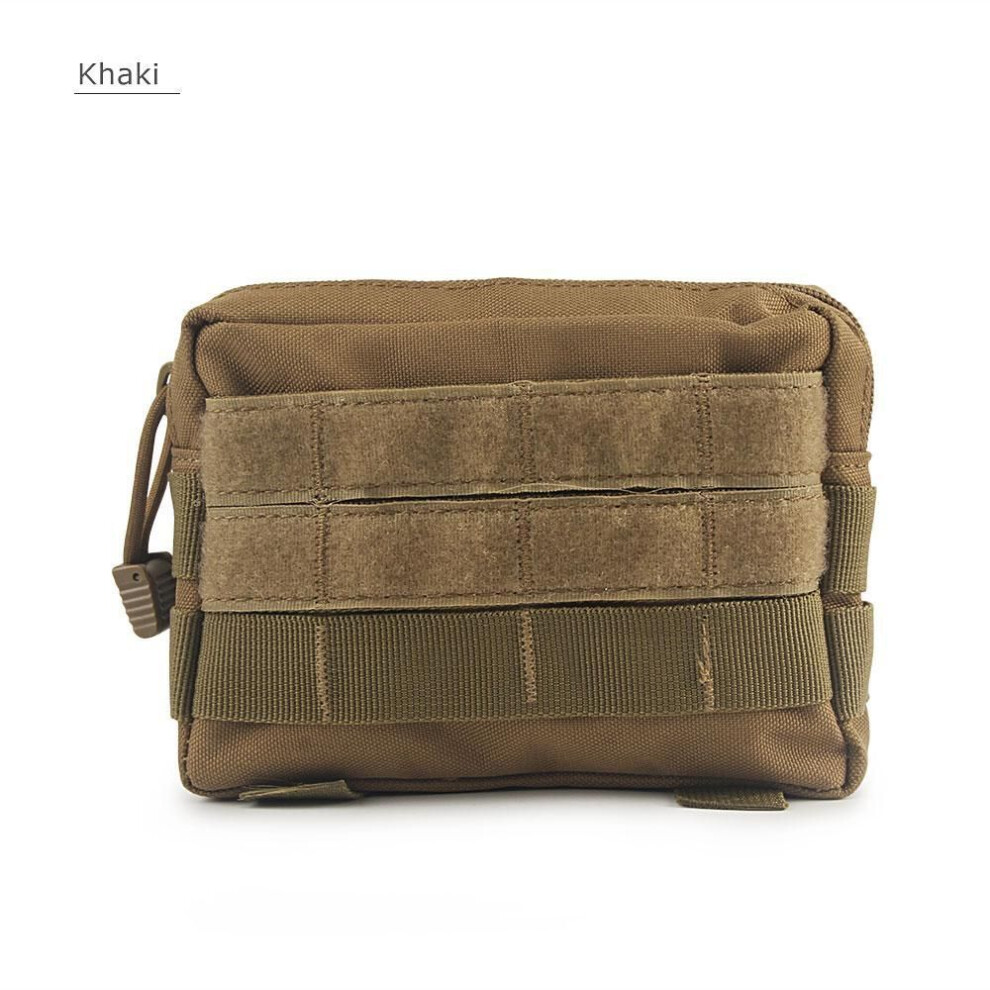 (khaki) Camping Small Bag Multifunctional Camouflage Tactical Waist Bag Edc Outdoor Tool Pocket Tactical Medical First Aid Bag