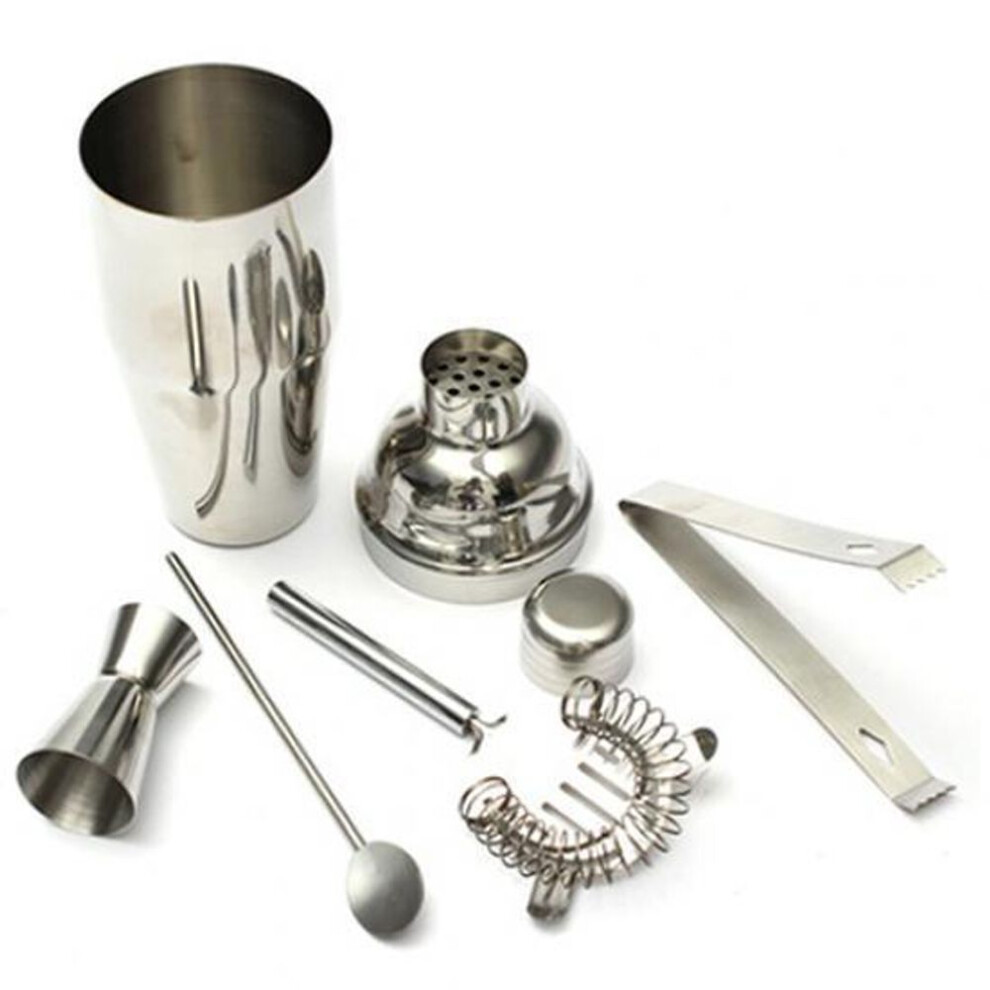 5 In 1 750ml Stainless Steel Cocktail Shaker Mixer Bartender Bar Set Kit Tools
