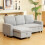 Homcom HOMCOM Pull Out Sofa Bed L Shape Corner Sofa w/ Reversible Chaise Light Grey 1
