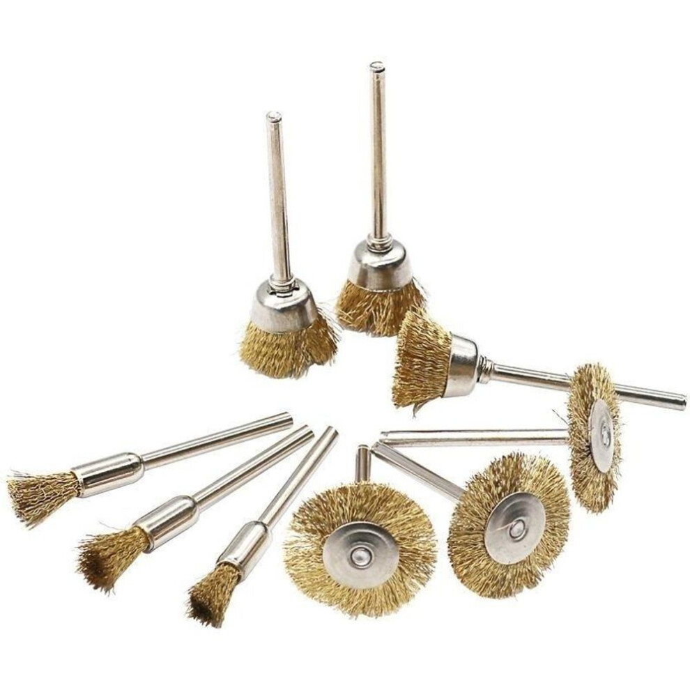 9pcs/lot 3.0mm Polishing Copper Wire Bowl Brush Cleaning Polishing Metal Rust Brush Set Grinding