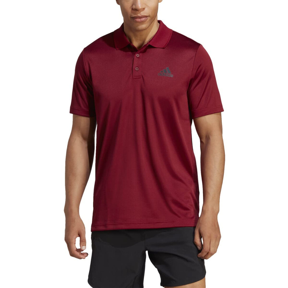 adidas Men's Designed 2 Move 3-Stripes Polo Shirt  Collegiate Burgundy