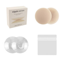 (8cm, Light color) 2025 New Self-Adhesive Nipple Covers Ultra Thin Women Reusable & Washable Silicone Nipple Covers Nipple Cover Made of Premium Silicone