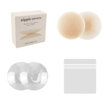(10cm, Light color) 2025 New Self-Adhesive Nipple Covers Ultra Thin Women Reusable & Washable Silicone Nipple Covers Nipple Cover Made of Premium Silicone