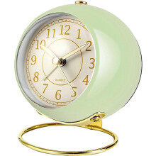 (As show, One size) Small Desk Clocks for Shelf Bedroom Office, Table Alarm Clocks, Gold Vintage Metal Aesthetic Living Room Decor Clock, Non Ticking SilentBattery Operat