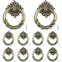 (As show, One size) LINJOU 10 Pieces of Door Handles Door Drawer Pull Handle Bronze Cabinet Handle for Cabinet Drawer Door