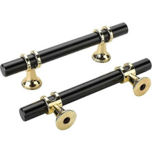 (As show, One size) LINJOU Set of 10 Black Kitchen Cabinet Handles - Matte Black Furniture Handles in Zinc Alloy 96mm Center Distance