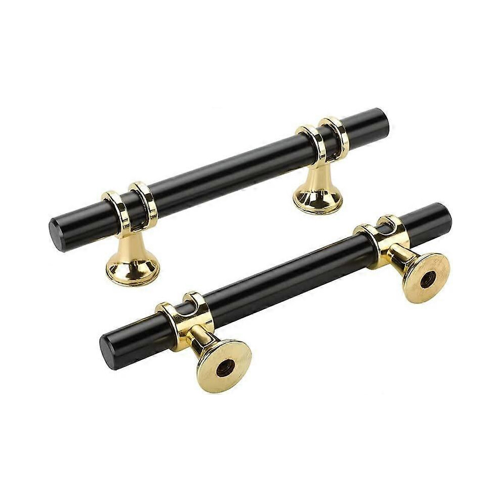 (As Show, One Size) Linjou Set Of 10 Black Kitchen Cabinet Handles - Matte Black Furniture Handles In Zinc Alloy 96Mm Center Distance 5093216567097
