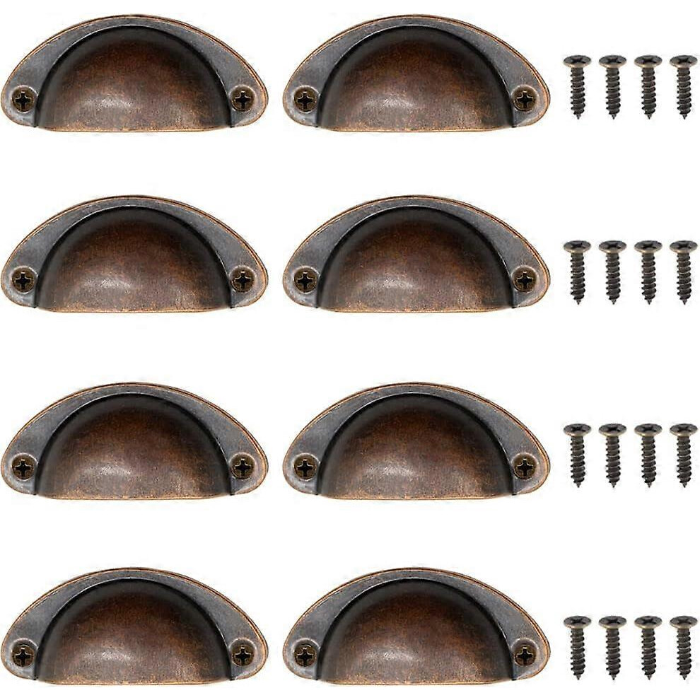 (As Show, One Size) Linjou 8 Pieces Of Old Fashioned Shell Handles, Antique Furniture Handles, Household Semicircle Drawer Pul 5093216539476