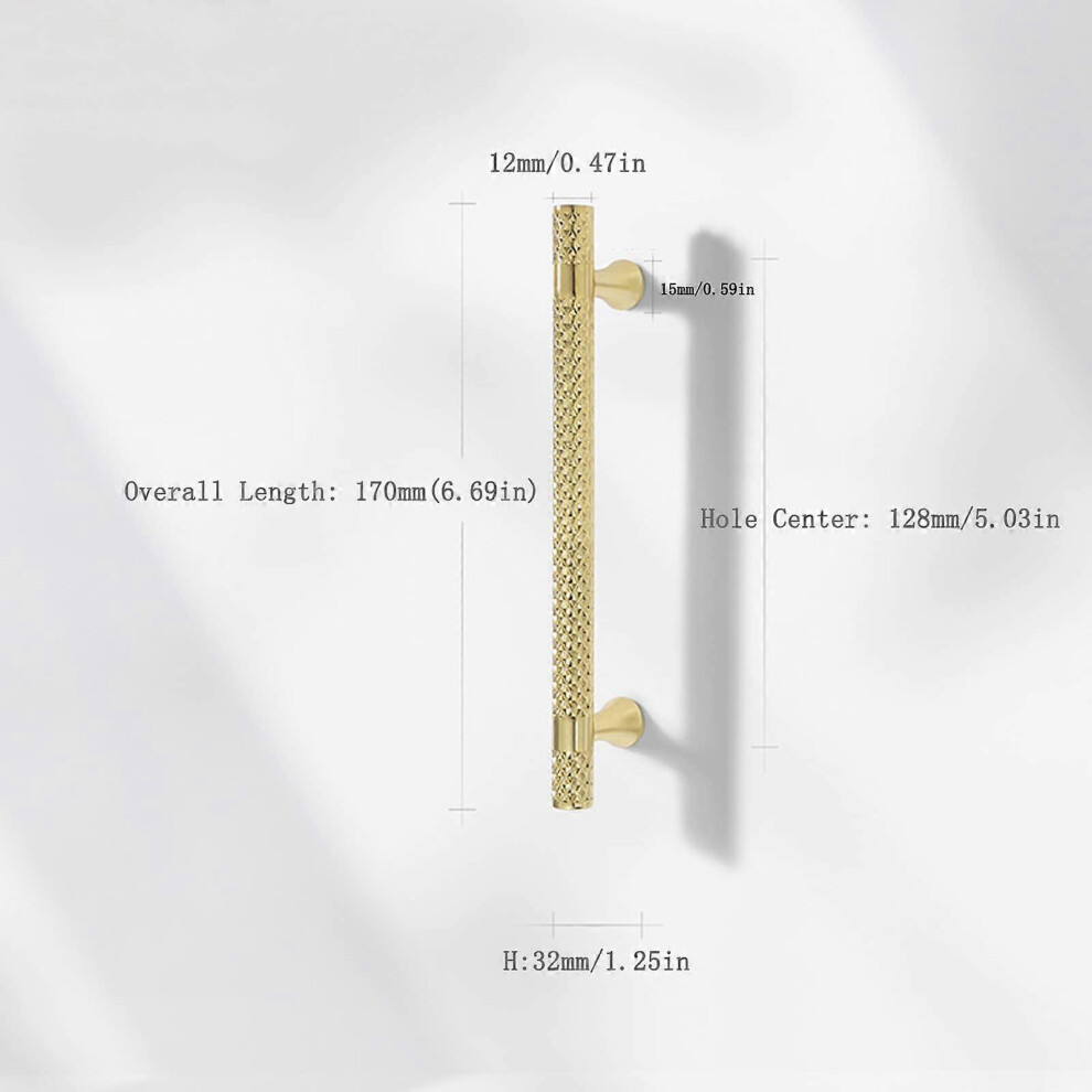 (As Show, One Size) Linjou 6 Pieces Gold Cabinet Pulls, Kitchen Pulls 128Mm Hole Distance, Zinc Alloy Drawer Pulls, Gold Door Knobs 5093216565710