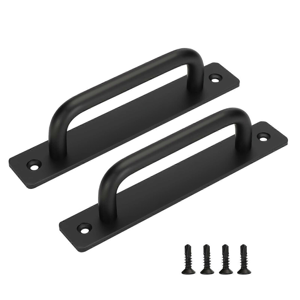 (As Show, One Size) Linjou Set Of 2 Door Handles Cabinet Handle Matte Black - Aluminum Alloy Kitchen Cabinet Handle Center Distance 128Mm 5093216539513