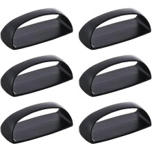 (As show, One size) LINJOU 6 Pcs Self-adhesive Pulls for Cabinet Drawer Glass Refrigerator Door Furniture Handle with Adhesive Tape (Black)