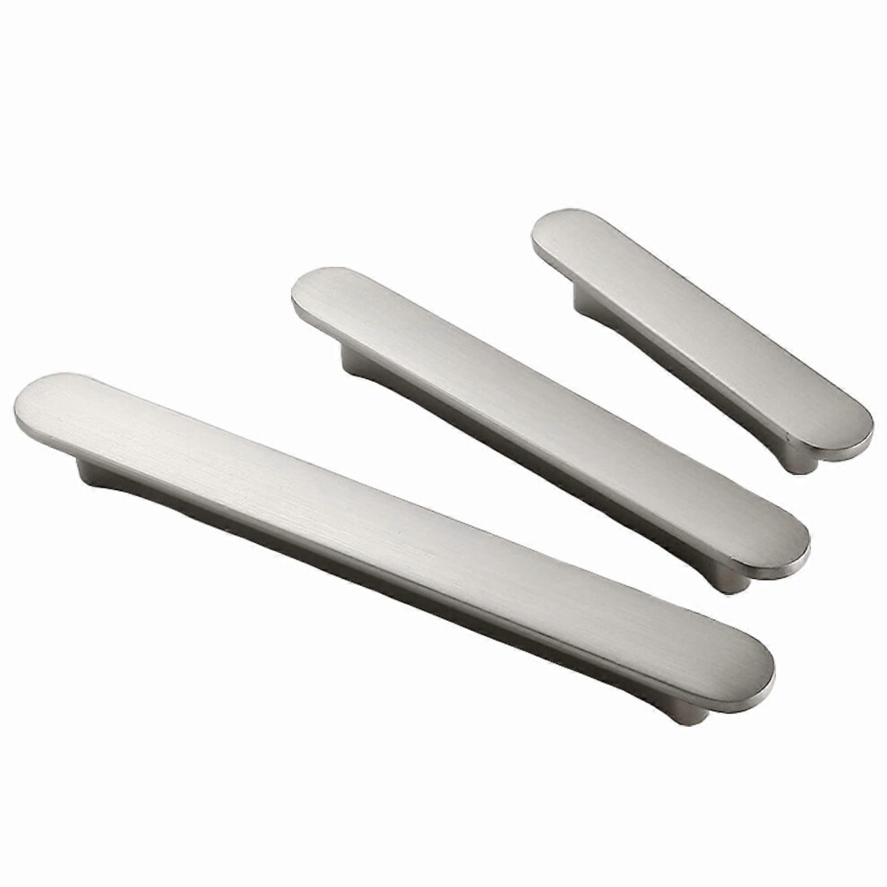 (As Show, One Size) Linjou Set Of 2 Kitchen Drawer Pulls Pull Handle Modern Zinc Alloy Silver Brushed Hardware (Hole Centers 5'' 128Mm) 5093216557418