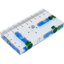 (As show, One size) LINJOU 95 x 51 x 13mm Clear T-Shaped Multi-Function Spirit Spirit Level with Magnet (Blue)