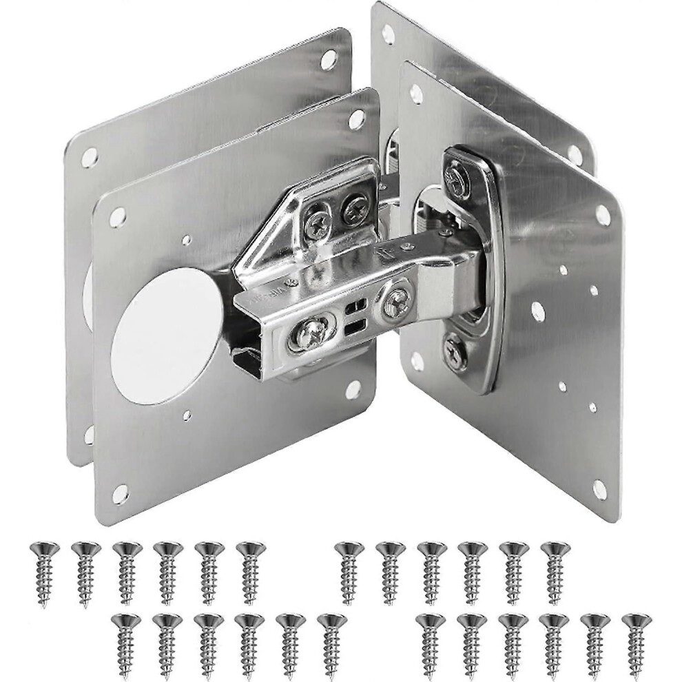 (As Show, One Size) Linjou With Fixing Screw, Concealed Hinge Repair Kit For Cupboard Cabinet Furniture 4Pcs 5093216567165
