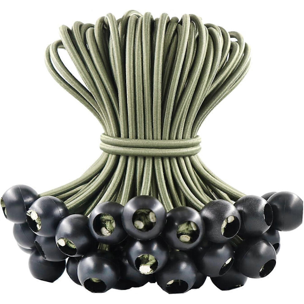 (As Show, One Size) Linjou 25 Pcs Black Tarpaulin Bungees Balls Tarp Bungee Cord 5093216566113
