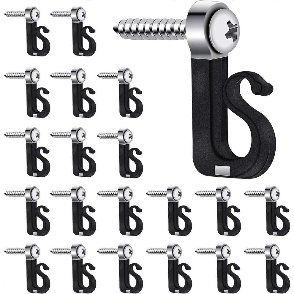 (As Show, One Size) Linjou Screw Hooks, Outdoor Indoor Light Holder Hooks With Drill Bit Q-Hanger Hooks 5093216567011