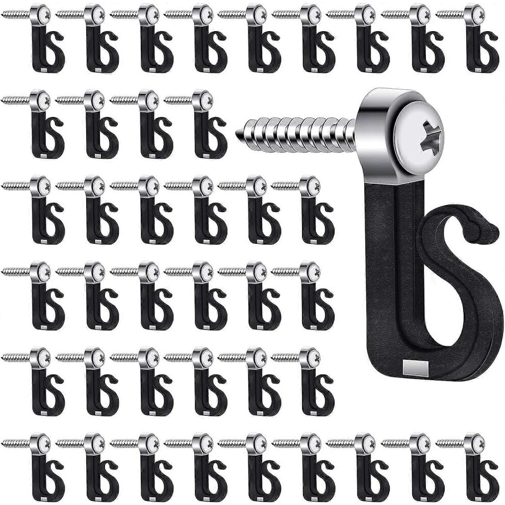 (As Show, One Size) Linjou Screw Hooks, Outdoor Indoor Light Holder Hooks With Drill Bit Q-Hanger Hooks 5093216539490