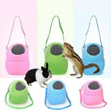 (L, Green) Small Pet Backpack Rabbit Cage Hamster Chinchilla Portable Travel Warm Cute Bags Cages Guinea Pig Carry Pouch Breathable Bag
