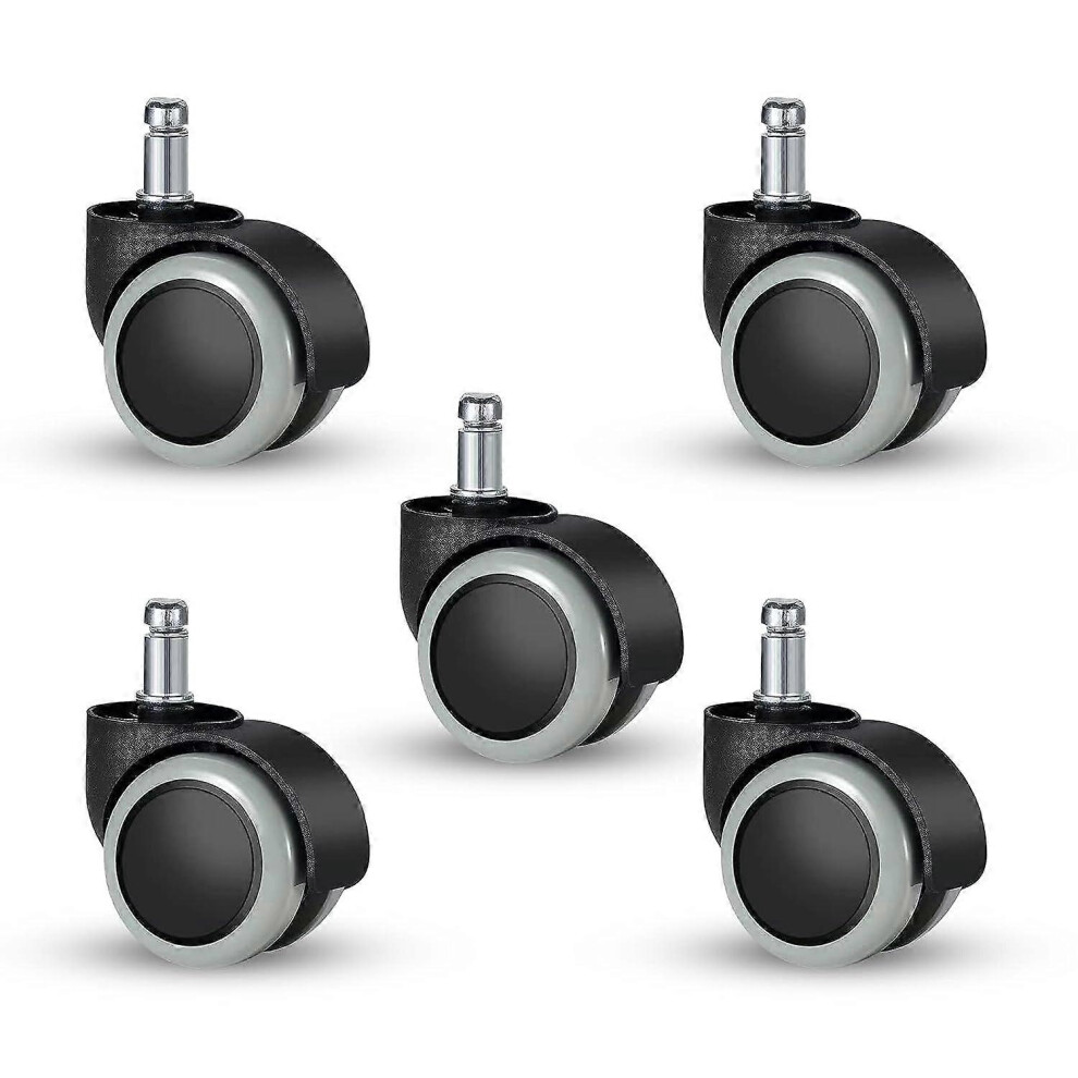 (As Show, One Size) Linjou Office Chair Dual Caster, Chair Caster Replacement For Office Chair, Gaming Chair, Swivel Chair. 5093216530770