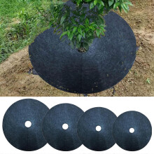 (15cm, One size) New Upgraded Mulch Ring Tree Protector Mat Nonwoven Tree Protection Weed Mats Garden Weeding Tool 12pcs Control Anti Grass Cloth