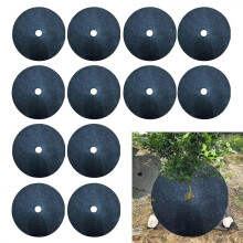 (27cm, One size) New Upgraded Mulch Ring Tree Protector Mat Nonwoven Tree Protection Weed Mats Garden Weeding Tool 12pcs Control Anti Grass Cloth