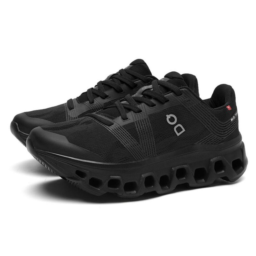 (black, 39) Tuinanle Men Shoes Mesh Hollow Sole Platform Sneakers Lace Up Letter Line Printing Thick Soled Sports Shoes