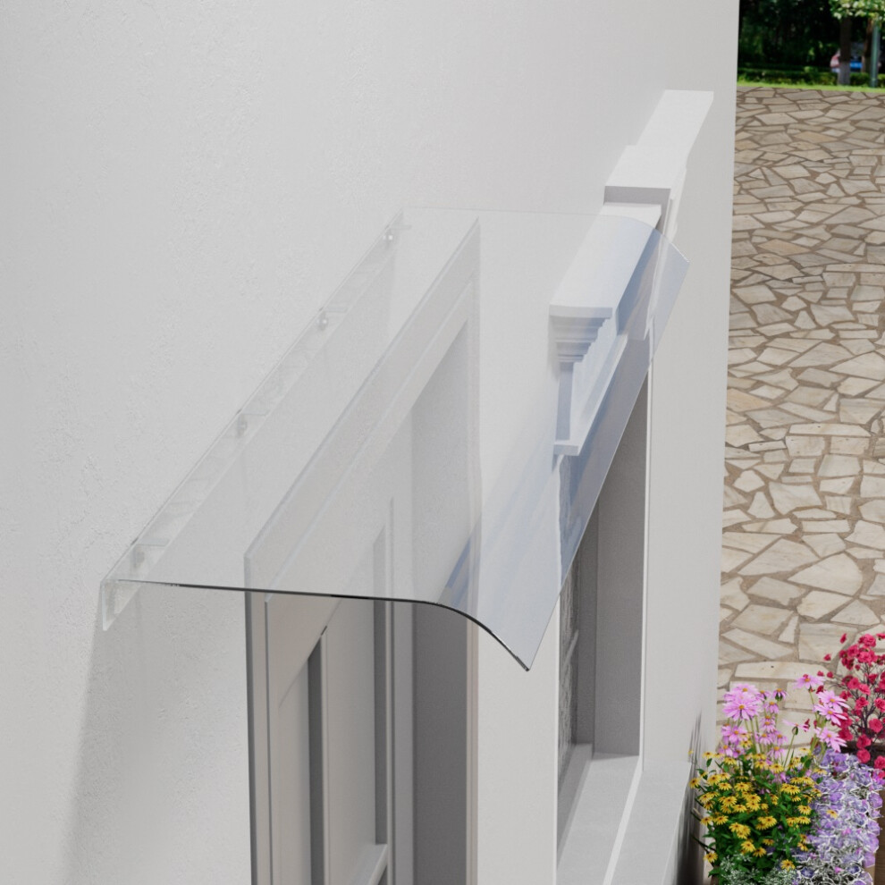120cm W x 40cm D Transparent Window Door Awning Canopy